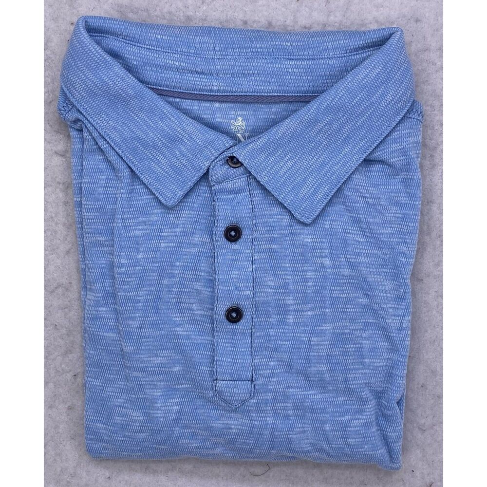 Nat Nast Luxury Originals Mens XL Blue Textured Short Sleeve Polo Shirt